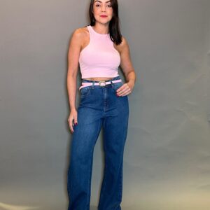 CALÇA WIDE LEG LAVAGEM ESCURA