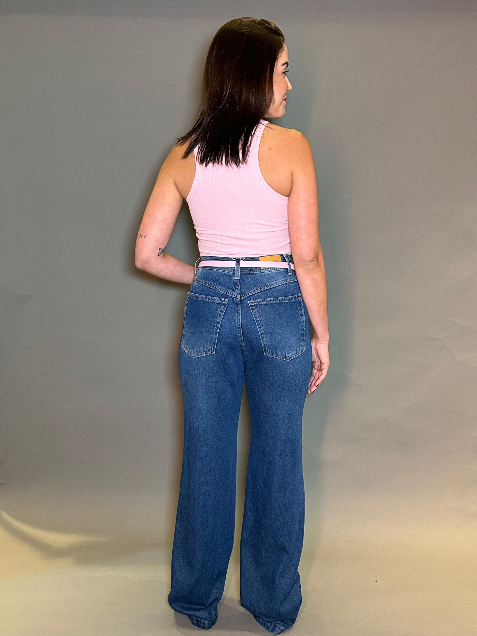 CALÇA WIDE LEG LAVAGEM ESCURA - Imagem 3