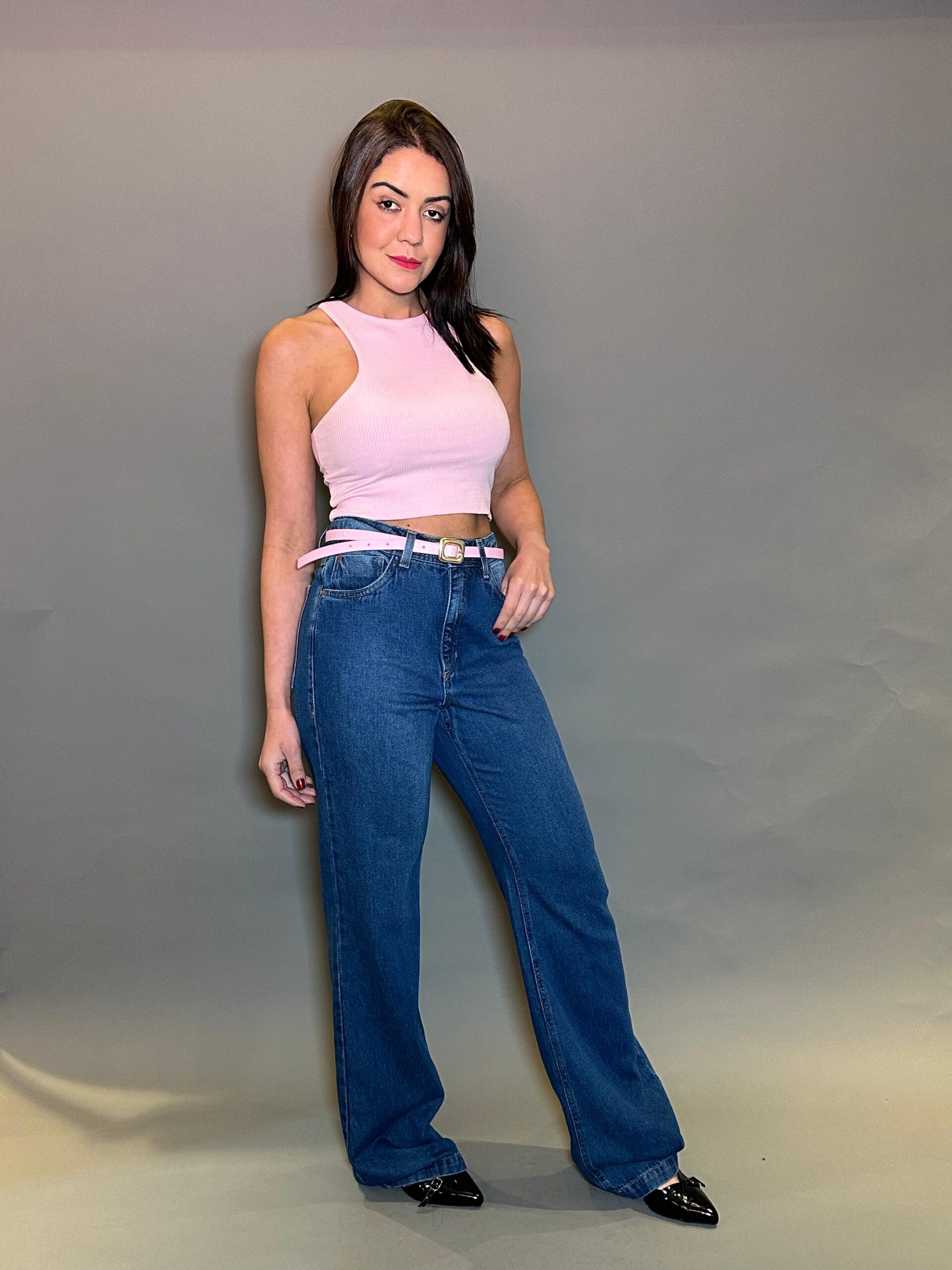 CALÇA WIDE LEG LAVAGEM ESCURA - Imagem 2