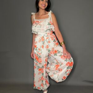 CONJUNTO ESTAMPADO CALÇA E CROPPED