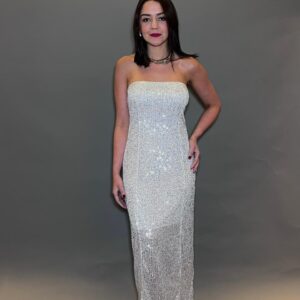 VESTIDO STRAPLESS PAETÊ