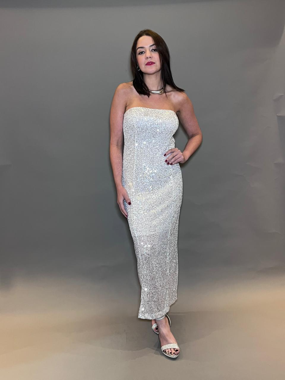 VESTIDO STRAPLESS PAETÊ - Imagem 2