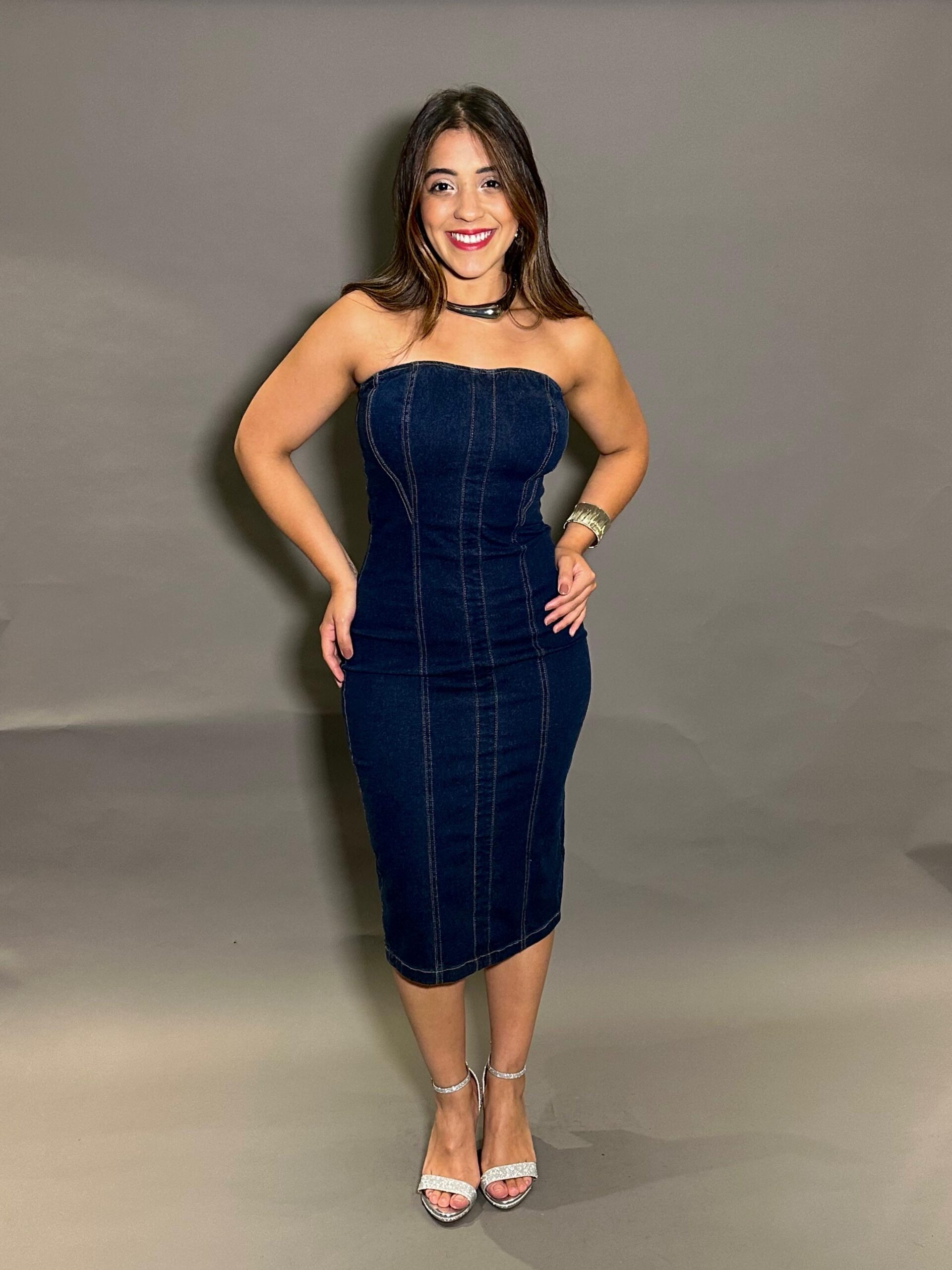 VESTIDO JEANS STRAPLESS