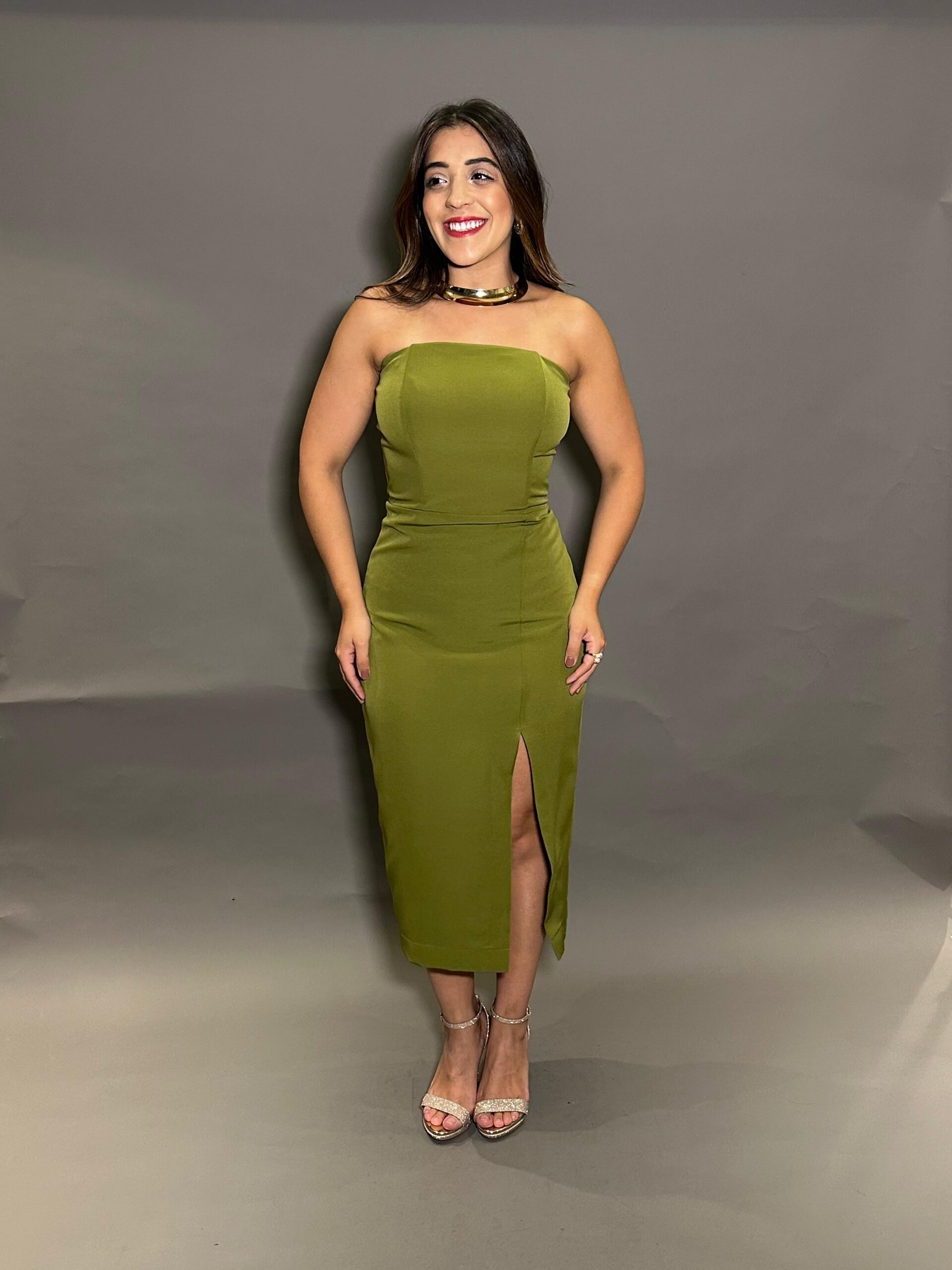 VESTIDO STRAPLESS FENDA - Imagem 2
